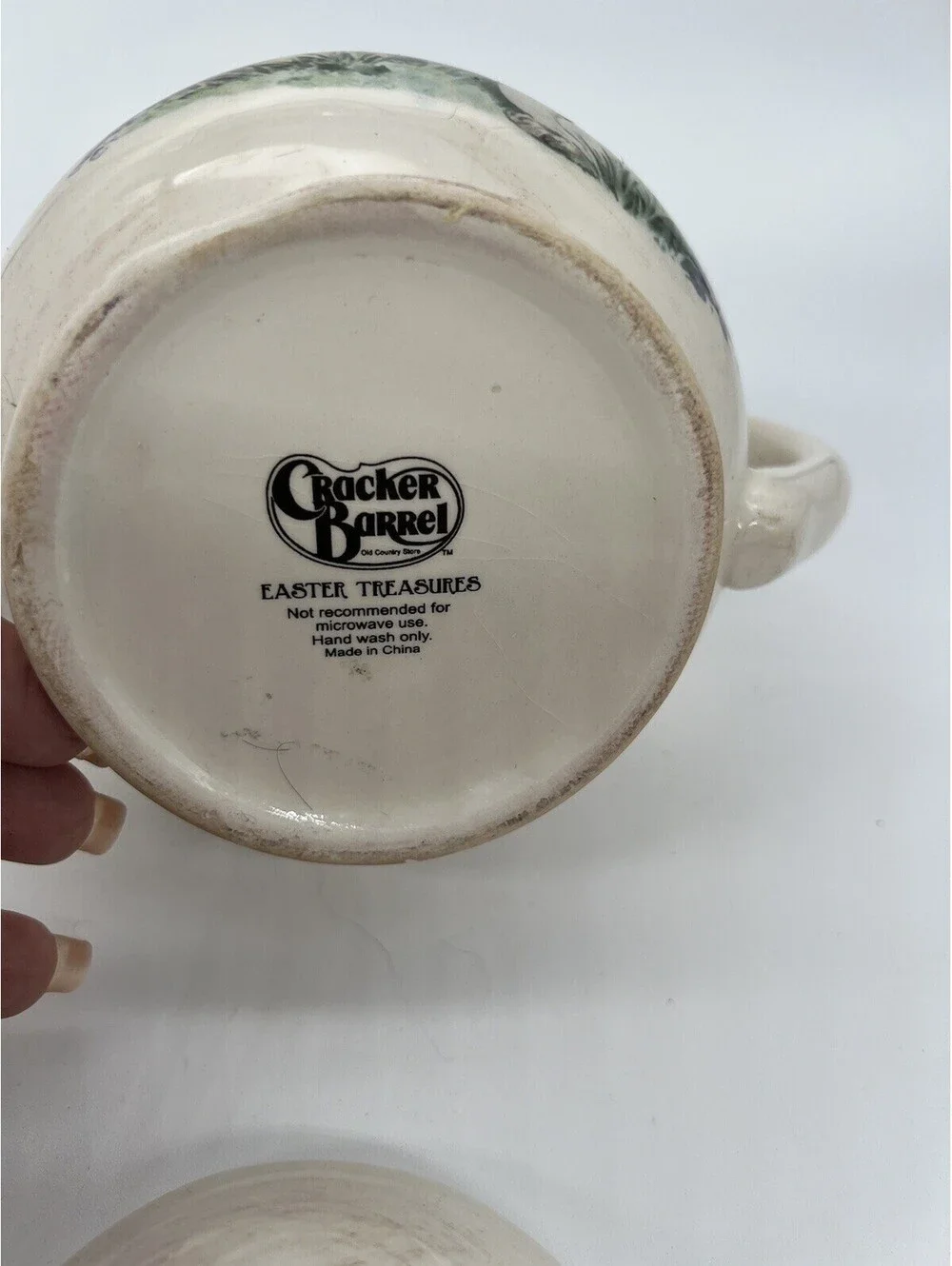 Easter Treasures Teapot by Cracker Barrel Bunny Rabbit Lilacs